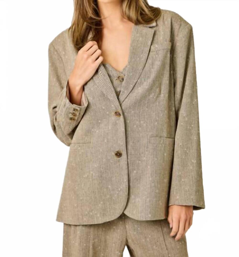 NEW MYSTREE women's sparklet oversized blazer in grey